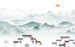客厅最新款山水画 Ti分层 