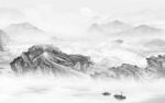 简约灰色大气山水 tif分层