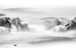 酒店高雅灰山水画 Tif分层