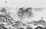 新品高雅灰山水画 Tif分层