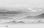 意境高雅灰山水画 Tif分层