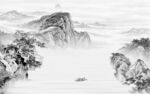 新款灰色风山水画 Tif分层