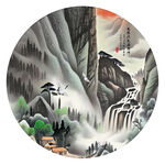 圆形山水画