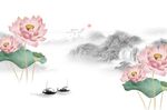 荷花山水