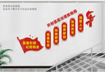 红色物业楼梯文化墙