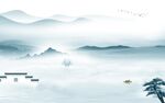 高端 新品山水墙画 Tif分层