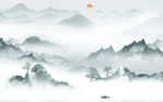 电视 中式画山水图 TIf分层