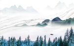 简约 中式画山水图 TIf分层