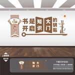 学校园图书馆读书角阅览室文化墙