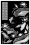 荷花灰度图图片