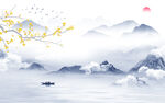 高清 高端客厅山水 Tif分层