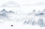 简约山水背景墙