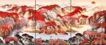 鸿运当头三联画