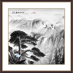 迎客松水墨画