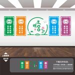 学校园企业食堂餐厅文化墙挂图画