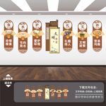 学校园企业食堂餐厅文化墙挂图画