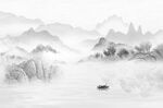 简约山水背景墙