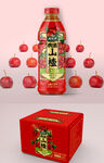 山楂果汁瓶贴礼盒设计