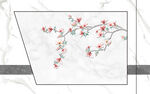 灰白根大理石背景墙 粉色兰花