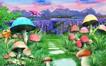 童话世界蘑菇梦幻背景墙