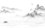 简约 灰色新山水画 TiF分层