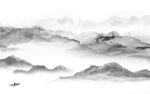 高清 中式灰色山水 TiF分层