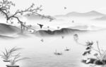 人气 中式灰色山水 TiF分层