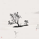 意境水墨山水画