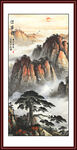 迎客松山水国画