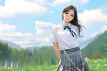 草地美女