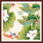 荷花鱼装饰画