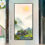 走廊山水画