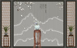 新中式背景墙 
