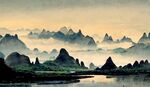 新中式富贵复古山水风景装饰画