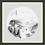 迎客松水墨画