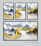 新中式水墨山水画