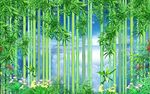 竹林天空风景背景画