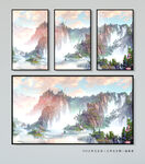 山水画屏风画