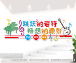 跳跃的音符音乐培训室文化墙设计