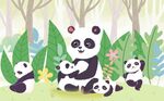 儿童卡通熊猫壁画