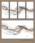 山水抽象水墨画