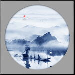 圆形山水画