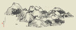 轻奢抽象线条意境山水画