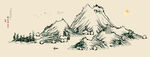 山脉山水画