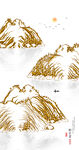 山脉线条金山山水画