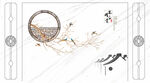 现代中式花鸟背景图片