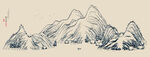 中式意境山水线条装饰画