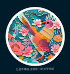 花鸟剪纸画