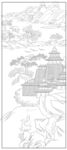 白描古建图 
