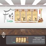 新中式中国风传统中医文化墙展板